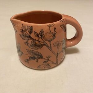 Dusty Rose Creamer with Hummingbird and Tree Design